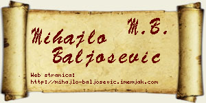Mihajlo Baljošević vizit kartica